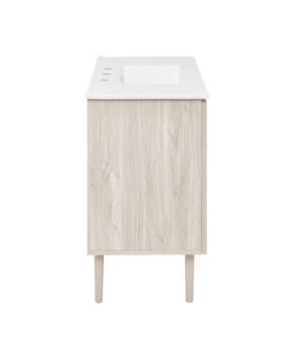 36" Freestanding Bathroom Vanity in White Oak with 3-Hole Widespread Sink Top