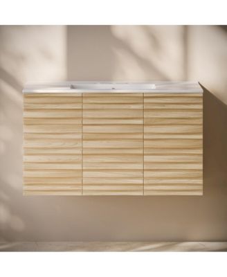 36" Wall-Mounted 3-Hole Widespread Sink Top Bathroom Vanity