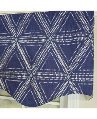 100% Cotton Zircon Regal With Poly/Cotton Ivory lining Rod Pocket Valance 50" x 16" Navy