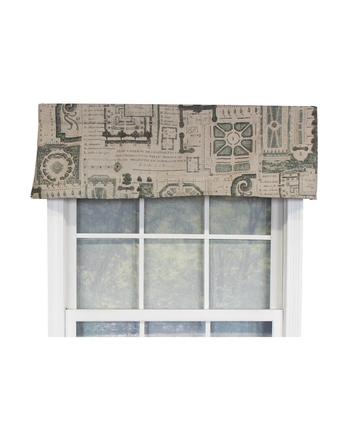 Rlf Home Le Jardin Tailored 100% Cotton with Fully Lined 3" Rod Pocket Valnance for Windows 50" x 14" Spa