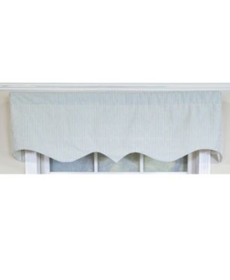 100% Cotton Seersucker Regal With Poly/Cotton Ivory lining Rod Pocket Valance 50" x 16" Blue