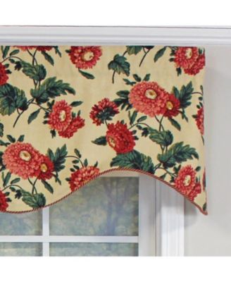 Ennis Corded Cornice 100% Cotton with Fully Lined 3" Rod Pocket Valnance for Windows 50" x 17" Butter