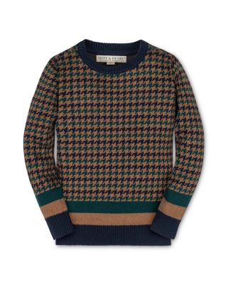 Boys Organic Long Sleeve Intarsia Crew Neck Pullover Sweater