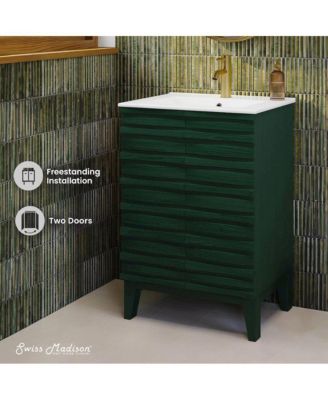 24" MDF Cascade Freestanding Bathroom Vanity with Sink Top