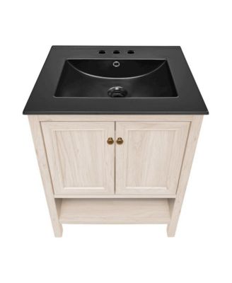 24" Freestanding Bathroom Vanit, 3-Hole Centerset Sink Top