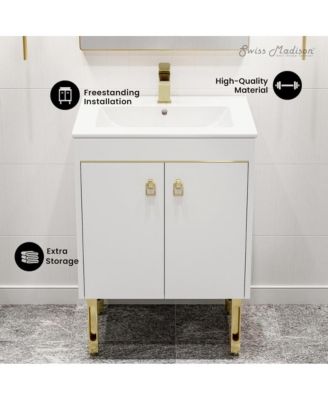 Lumiere 24" Freestanding Bathroom Vanity in White with Sink Top
