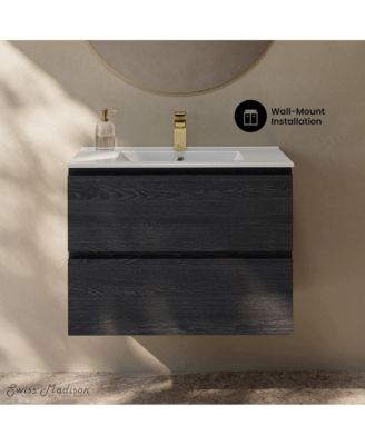Liberte 30" Wall-Mounted Bathroom Vanity with Sink Top