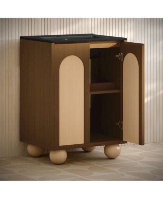 24" MDF Freestanding Bathroom Vanity, 3-Hole Centerset Sink Top