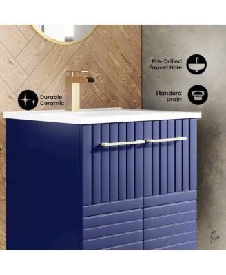 Annecy Wood 24" Freestanding Bathroom Vanity with Sink Top