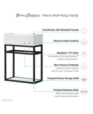 Pierre 19.5 Single, Metal Frame, Open Shelf, Bathroom Vanity