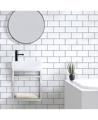 Pierre 19.5 Single, Open Shelf, Chrome Metal Frame Bathroom Vanity