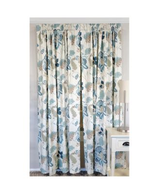 Samanta Window Treatment 100% Cotton High-Quality Decorator Fabric Fully Lined Curtain Panels 100" X 84" Blue