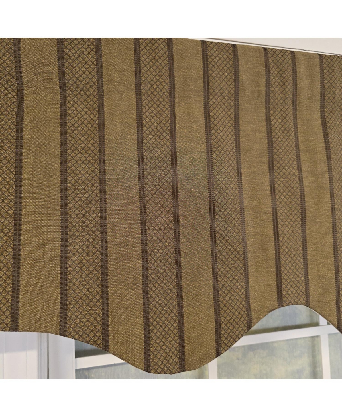 Rlf Home 100% Cotton Bronte Regal With Poly/Cotton Ivory lining Rod Pocket Valance 50" x 16" Olive