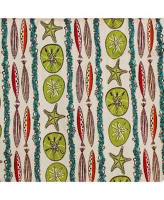 Sea Walk Cornice 100% Cotton with Fully Lined 3" Rod Pocket Valnance for Windows 50" x 17" Multi