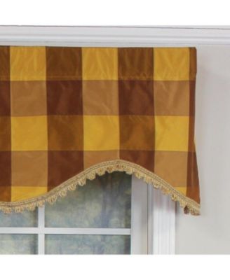 Pascal Trimmed Cornice 100% Cotton with Fully Lined 3" Rod Pocket Valnance for Windows 50" x 17" Bronze