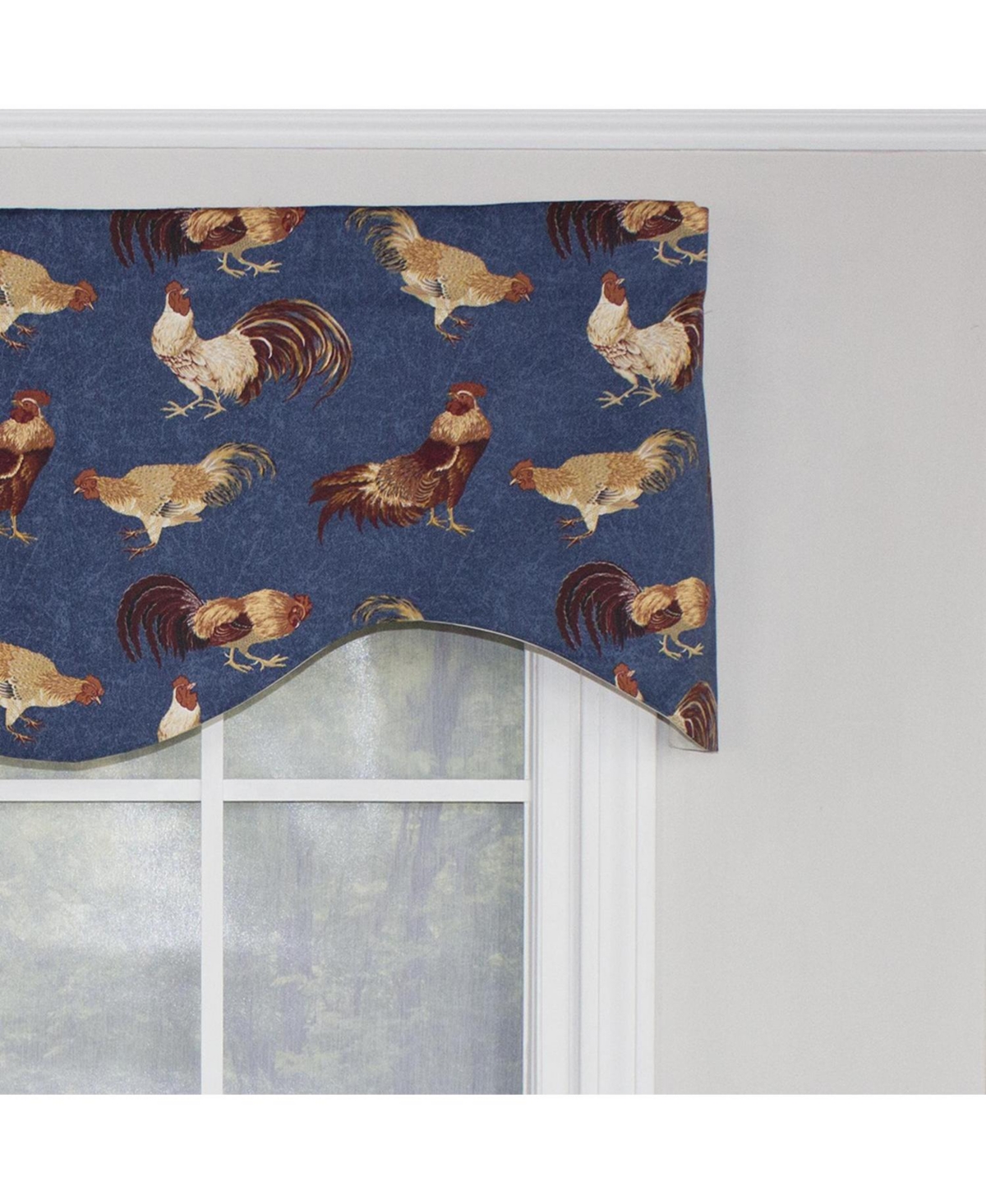 Rlf Home Rise N Shine Cornice 100% Cotton with Fully Lined 3" Rod Pocket Valnance for Windows 50" x 17" Denim