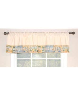Jour De Shopping Banded 100% Cotton with Fully Lined 3" Rod Pocket Valnance for Windows 50" x 15" Ivory