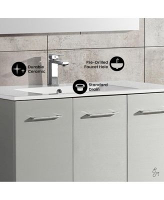 Annecy 36" Freestanding Bathroom Vanity in Gray with Sink Top
