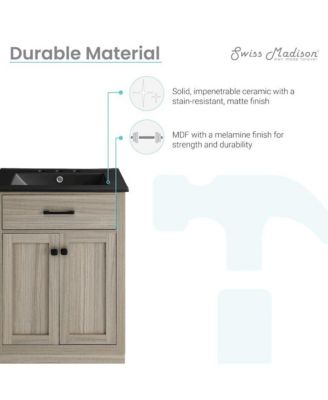 24 in.MDF Burdon 3-Hole Ceramic Sink Top Bathroom Vanity