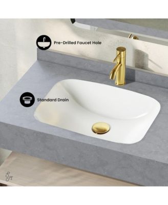 36" Wall-Mounted Bathroom Vanity in White Oak with Charcoal Gray Sink Top