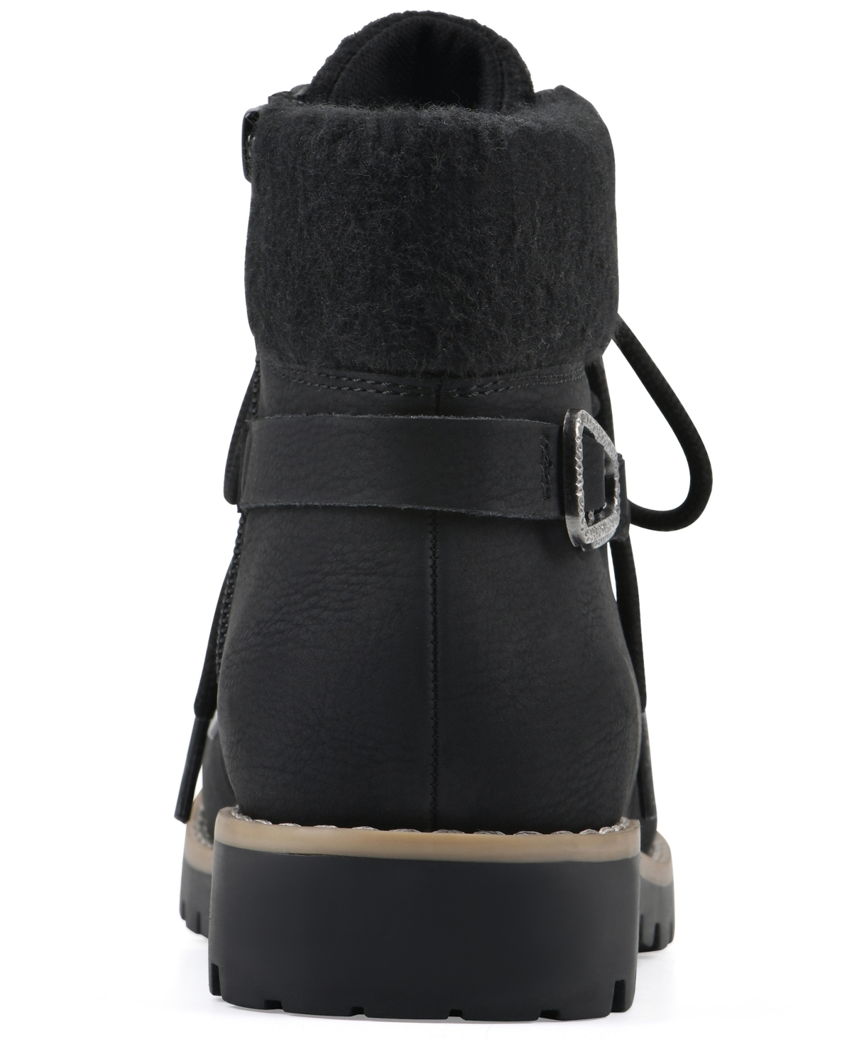 Cliffs By White Mountain Pioneer Faux Shearling Lined Lace-up Boot In Black
