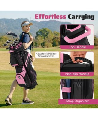 Molded Lock Top Golf Cart Bag with 14-Way Full Length Dividers and 11 Pockets