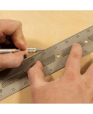 07410 Stainless Steel 6 Inch Precision Ruler with Patented Flex Grip and Fade Resistant Markings