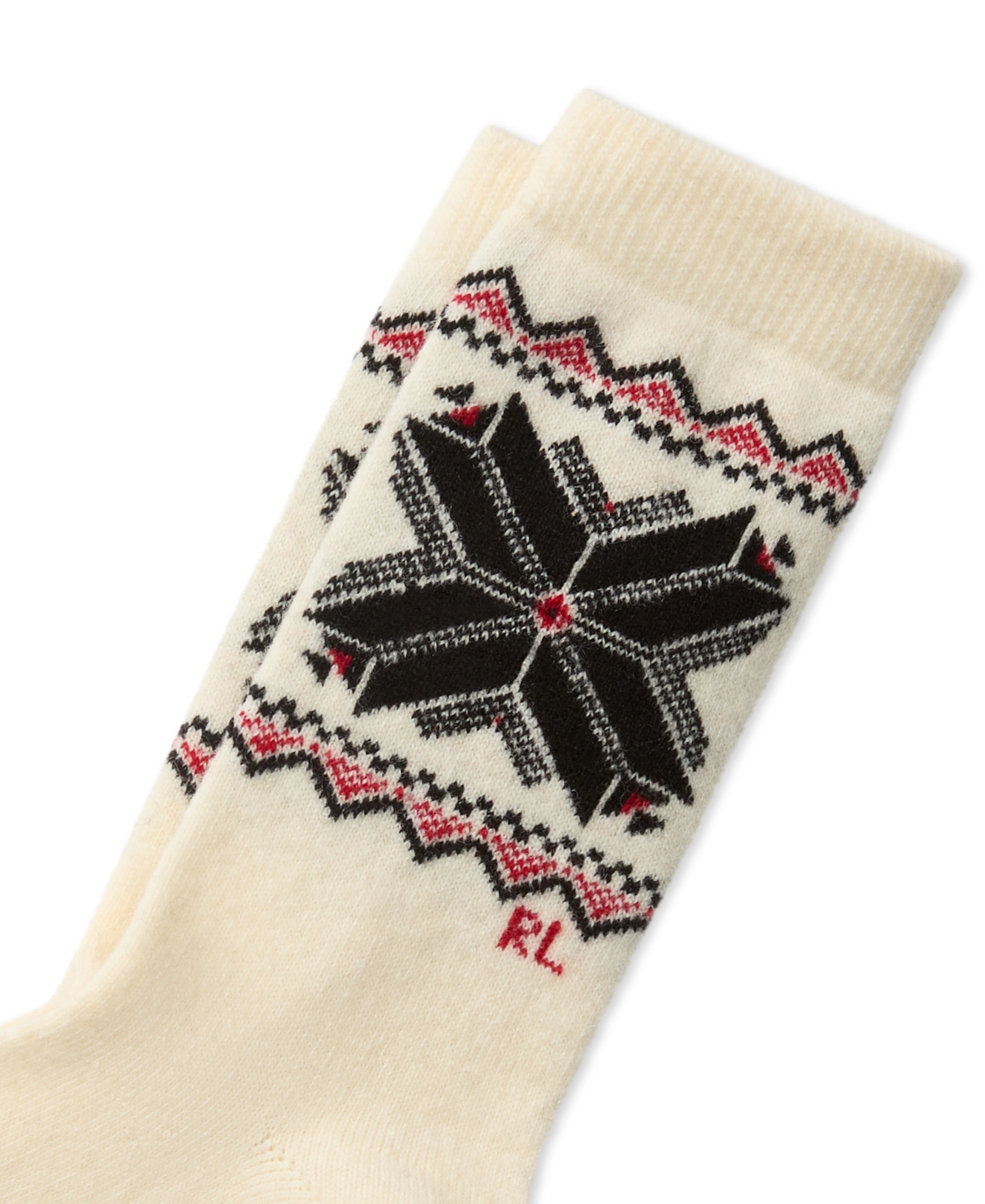 Polo Ralph Lauren Women's Snowflake Border Knit Crew Socks In Neutral