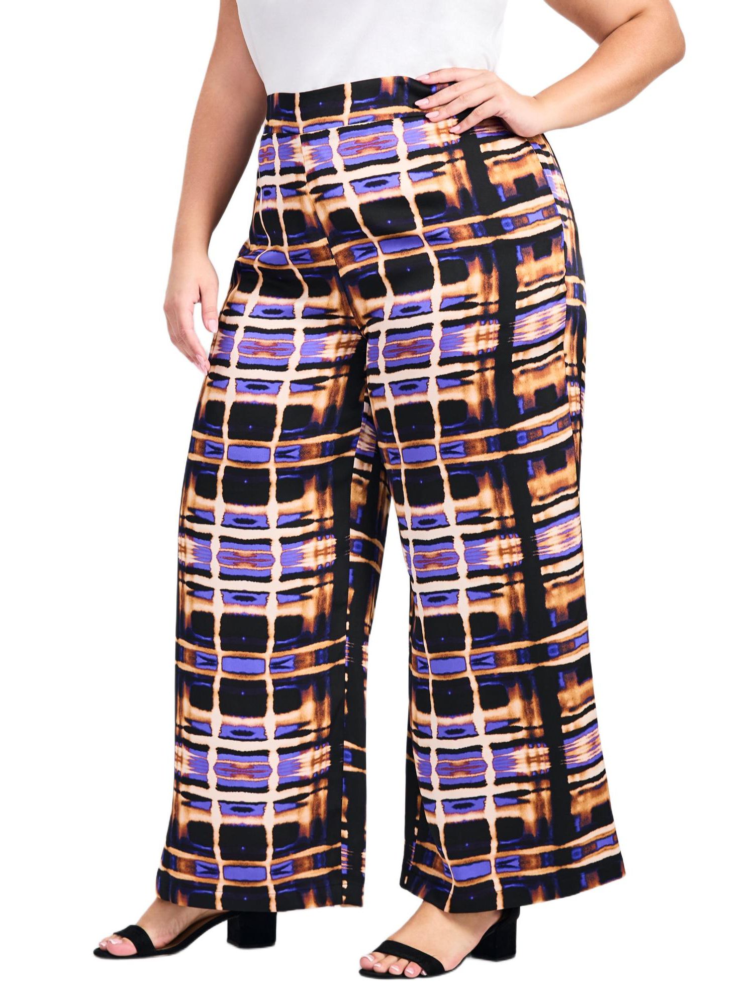 Women's Plus Size Goldi Wide Leg Satin Pant