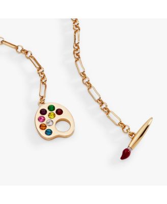 Artist Palette & Paint Brush Toggle Necklace