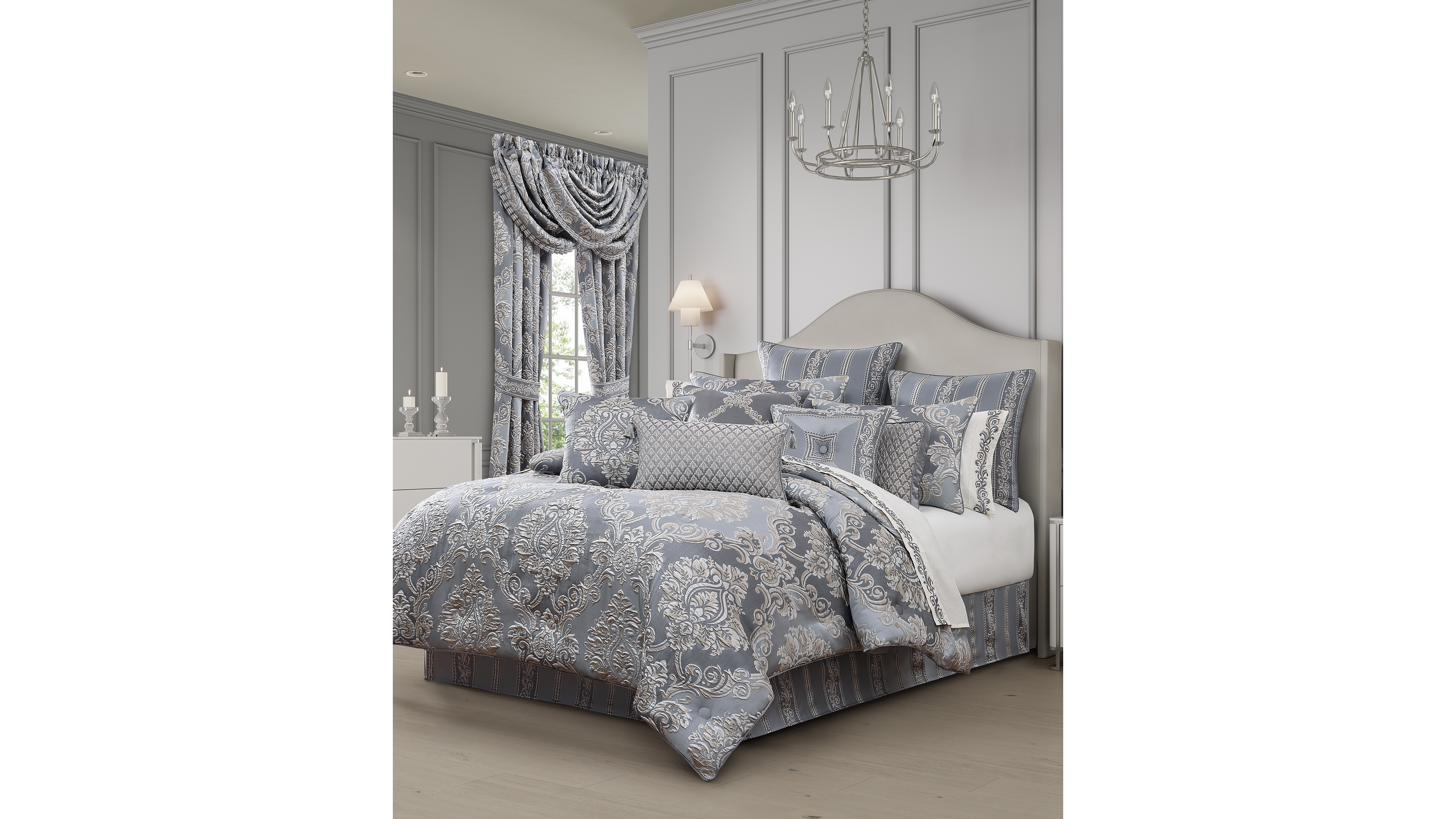 J Queen New York Krista Woven Damask 4-Pc. Comforter Set, California King