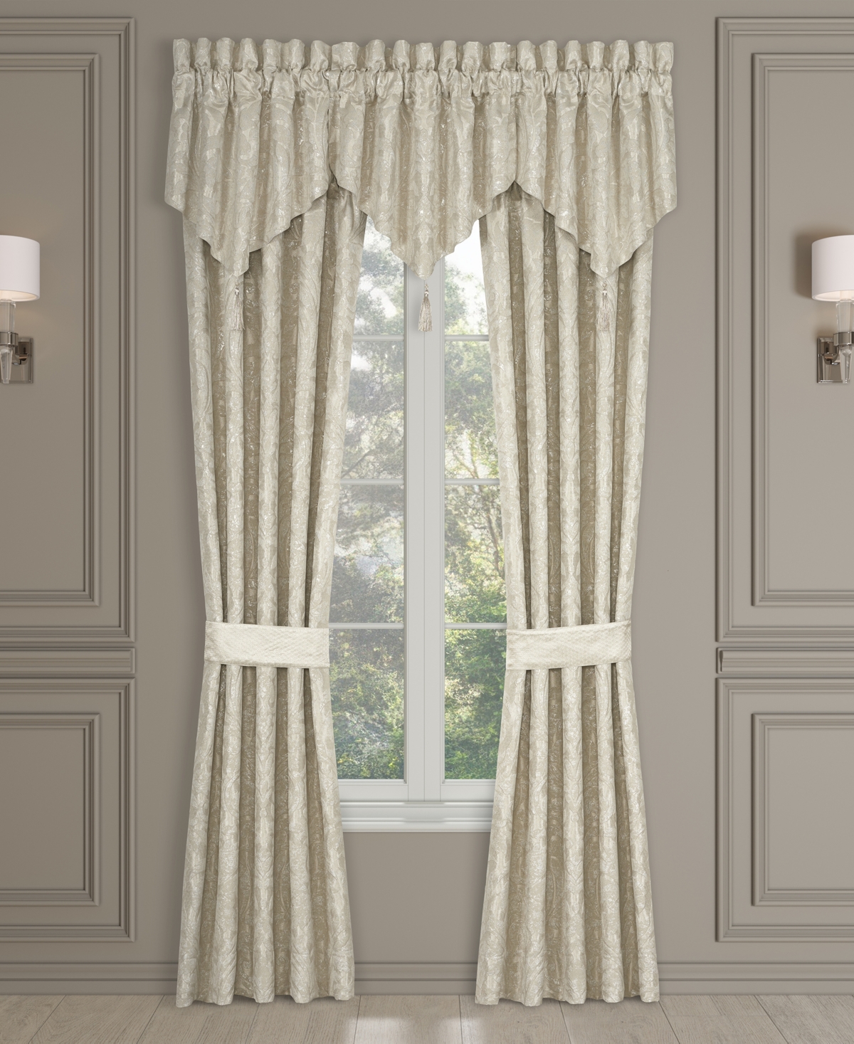 J Queen New York Celine Woven Damask Window Panel Pair, 50" x 84"