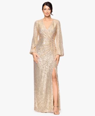sequin bell sleeve dress Sequin Tie Waist Bell Sleeve Dress - Jester Red