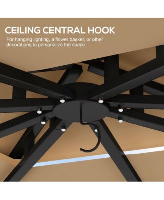 10' x 12' Patio Gazebo with Netting and 2 Tier Roof,