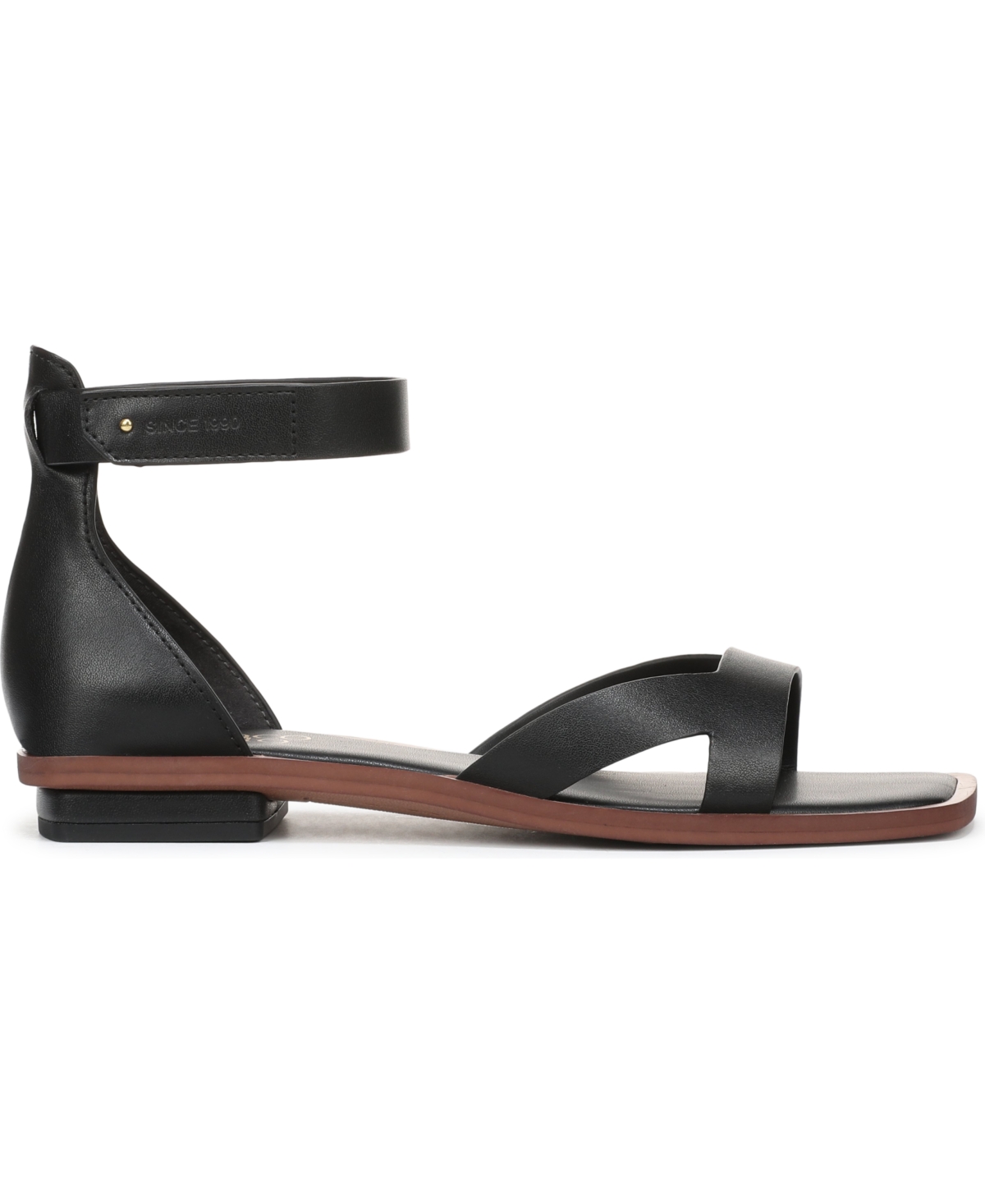 Franco Sarto Women's Elisa Open Square Toe Ankle Strap Flat Sandals