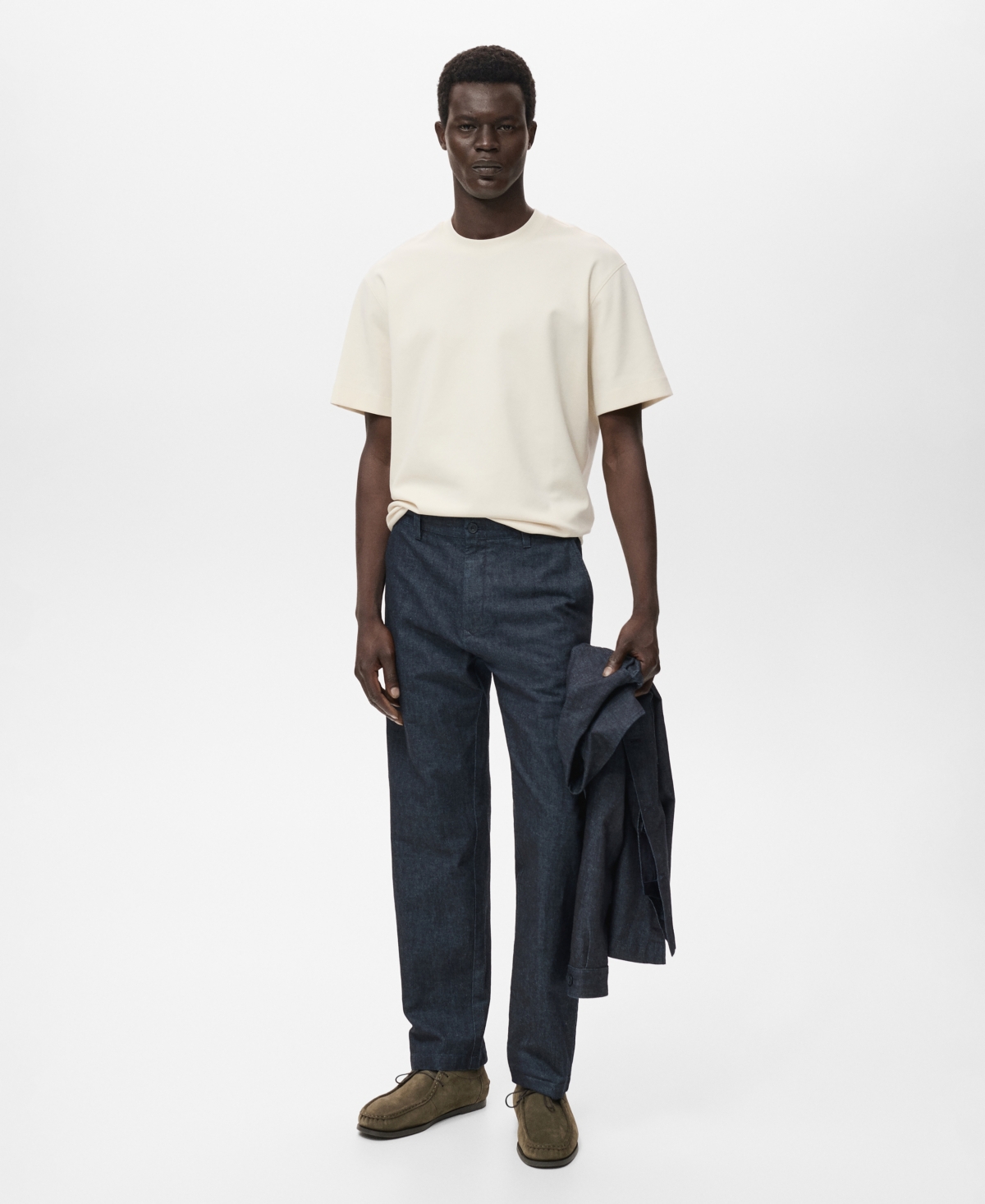 Mango Men's Dark Wash Straight Fit Jeans