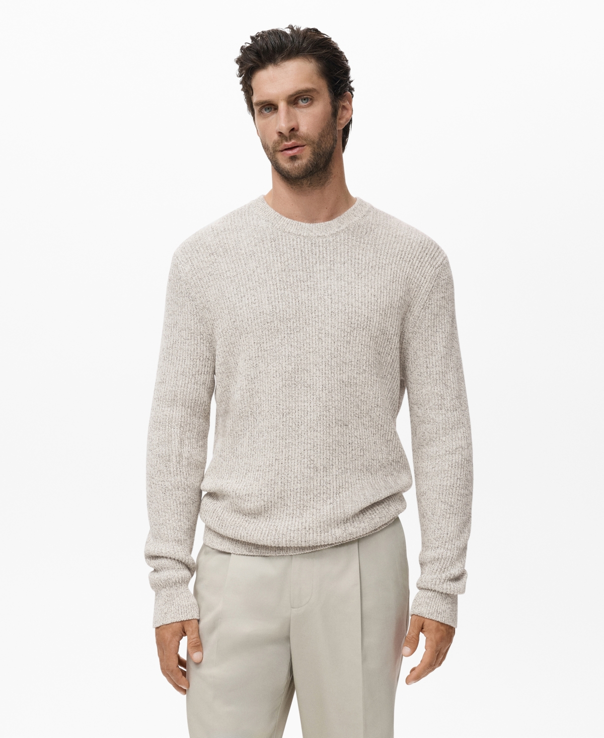 Mango Men's Cotton Specked Sweater