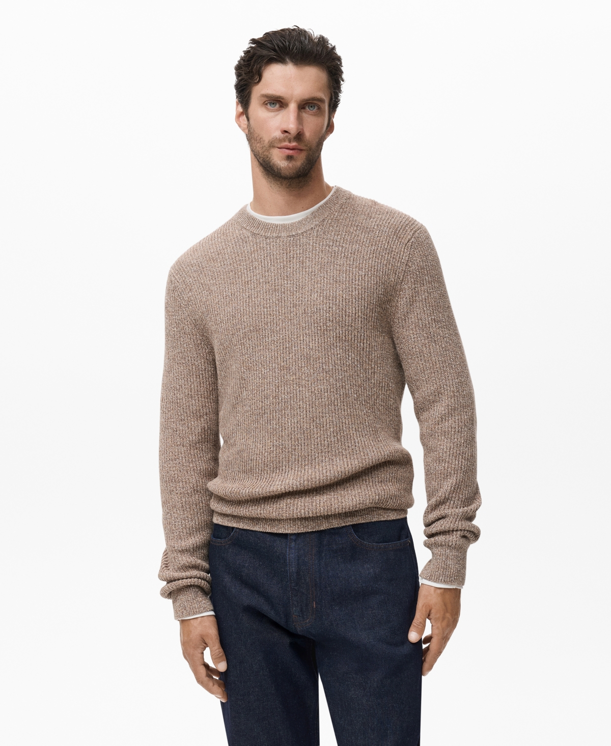 Mango Men's Cotton Specked Sweater