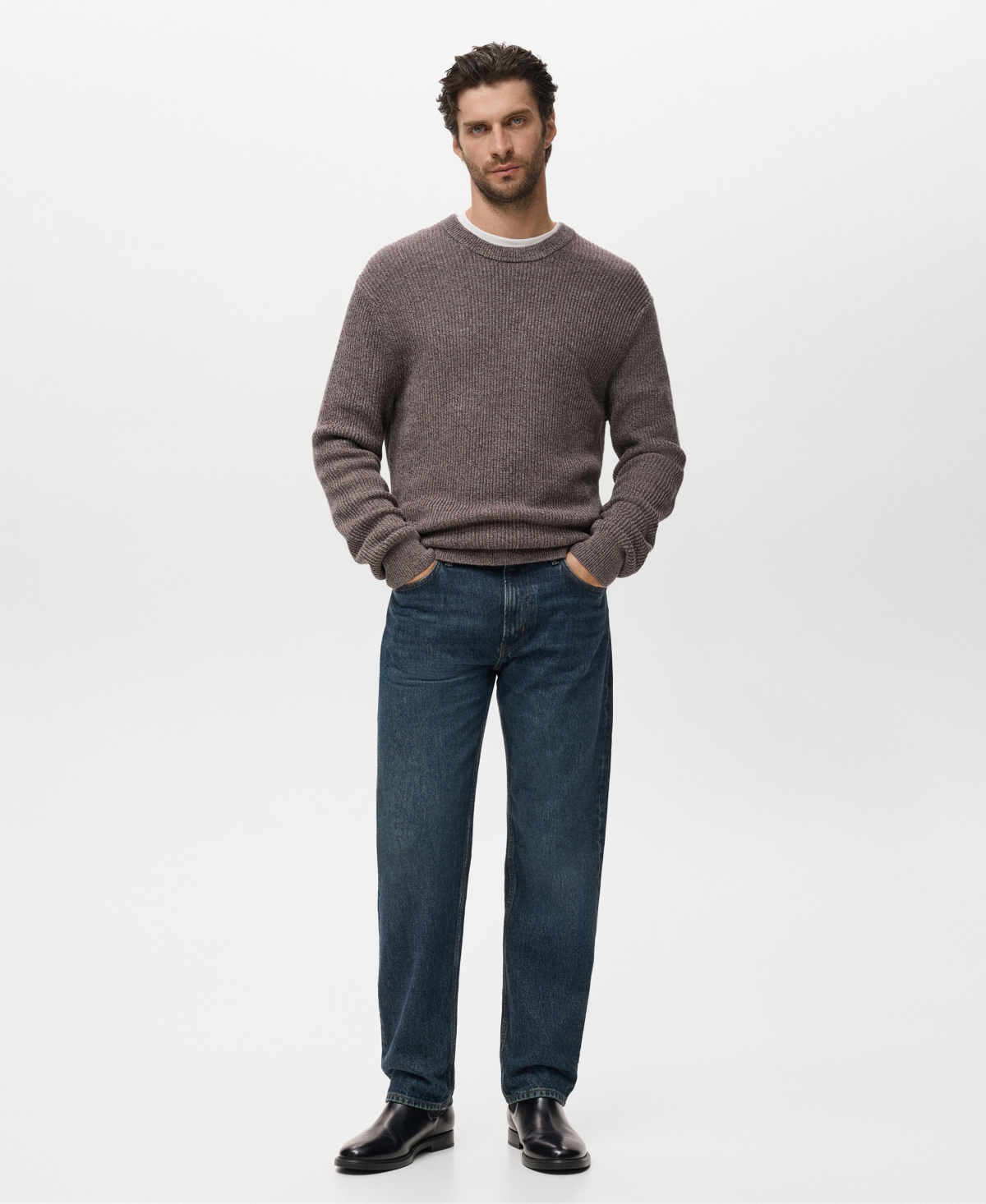 Mango Men's Cotton Specked Sweater