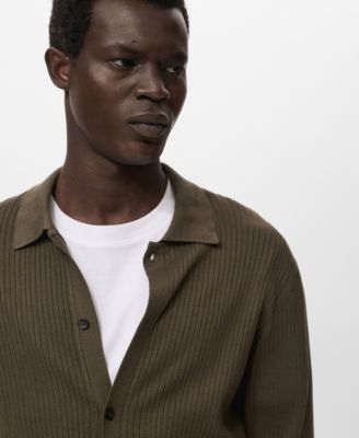 Men's Ribbed Knit Cardigan