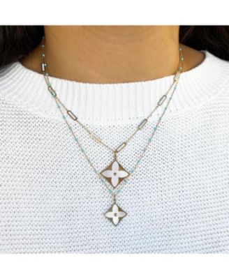 Mother of Pearl Luxe Flower Charm 14K Gold 17 millimeters