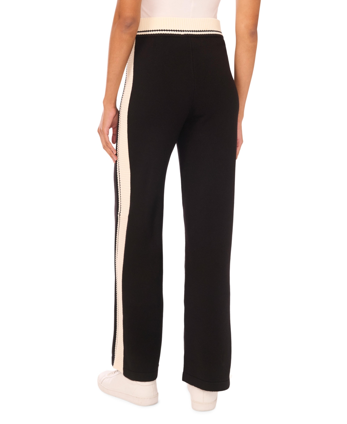 Vince Camuto Contrast Detail Track Pants In Black