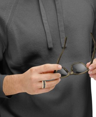 Men's Diamond Ring (2 ct. t.w.) in 14k Yellow Gold Plated Sterling Silver with Black Rhodium