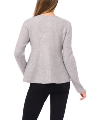 Women's Crewneck Peplum Cardigan