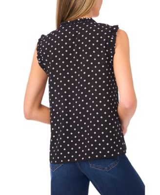 Women's Short-Sleeve V-Neck Button Down Top