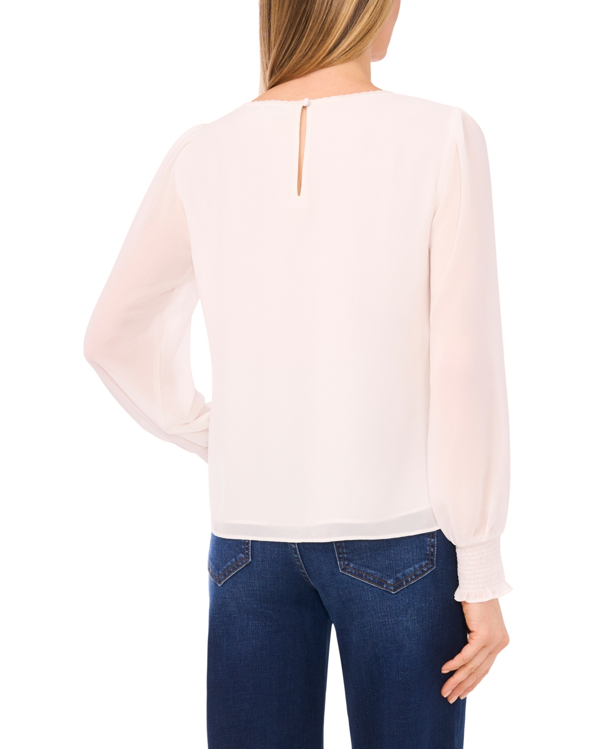 CeCe Women's Long-Sleeve Embroidered Top