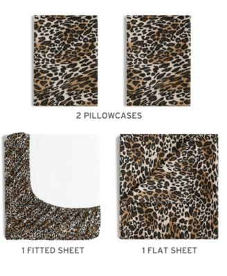 Whimsical Printed Microfiber 4-Pc. Sheet Set, Full