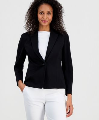 Compression One-Button Long-Sleeve Jacket, Regular & Petite