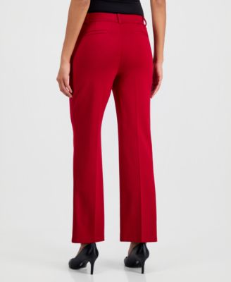 Women's Mid-Rise Pull-On Straight-Leg Pants, Regular & Petite