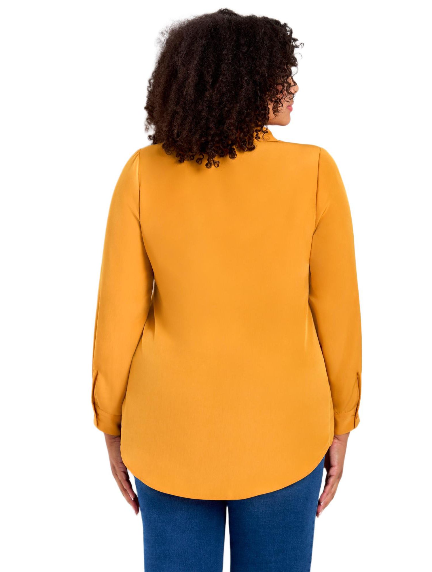 Women's Plus Size Pleated Button Down Shirt